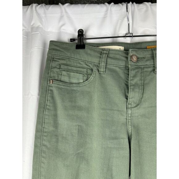 Pilcro And The Letterpress Stet Fit Skinny Jeans Size 29 Green Slit Ankle Casual - Picture 3 of 12